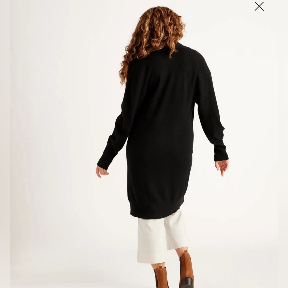 Quince cashmere duster cardigan black size small - Picture 2 of 3